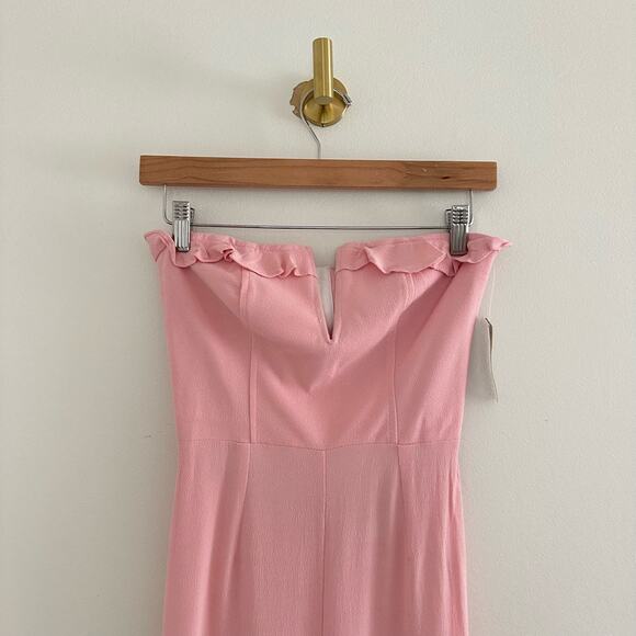 NWT Flynn Skye Parker Strapless Split Neck Straight Leg Jumpsuit Pink XS - Picture 4 of 10